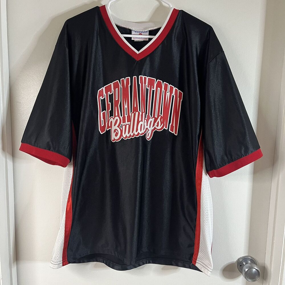 Vintage Teamworks Athletic Germantown Bulldogs Jersey White/Red  Size XL